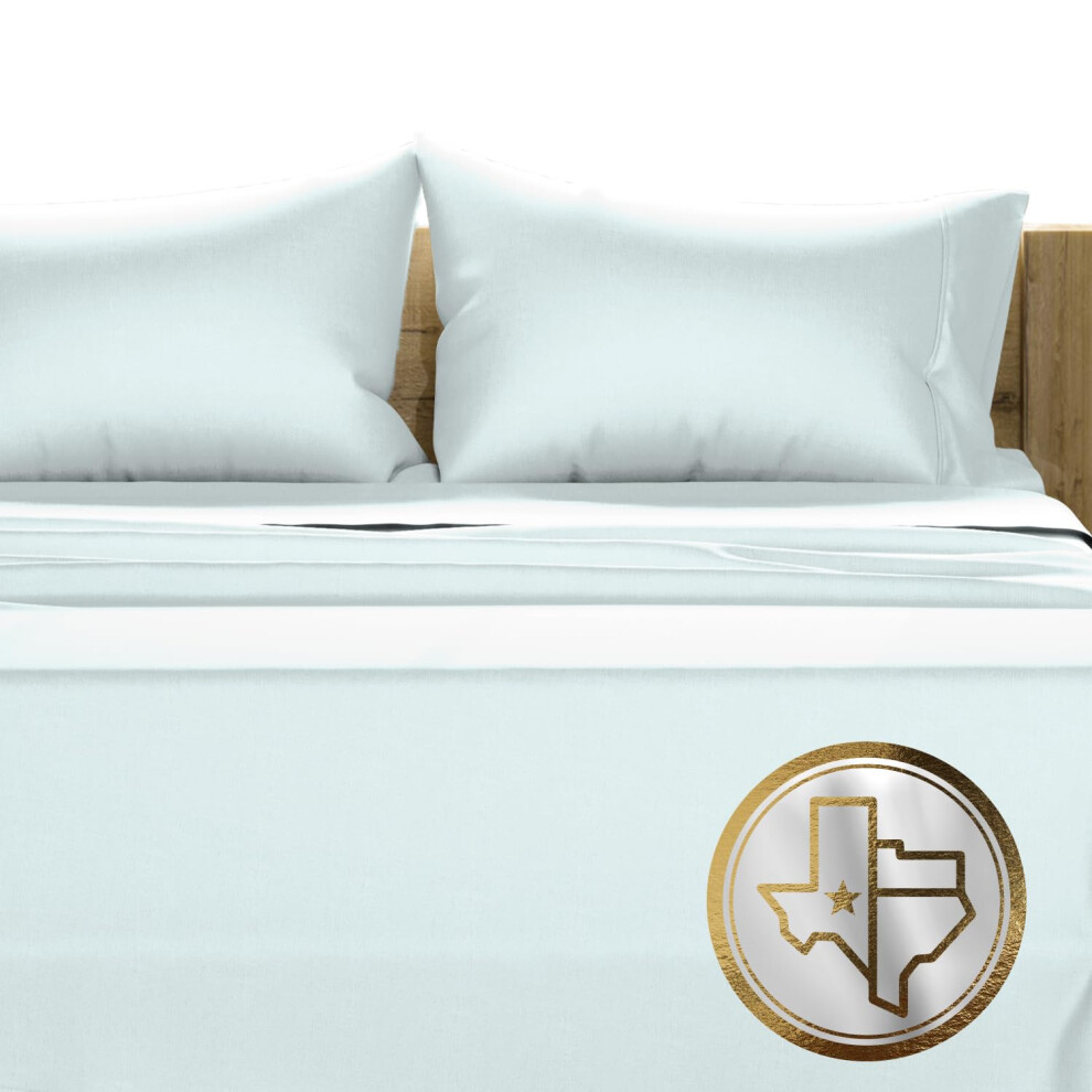 TEXAS LINEN CO. 100% Egyptian Cotton Queen Size Sheet - 1000 Thread Count 4 PC Cotton Sheets for Queen Bed Soft Cooling Extra Long Staple Luxury Hot