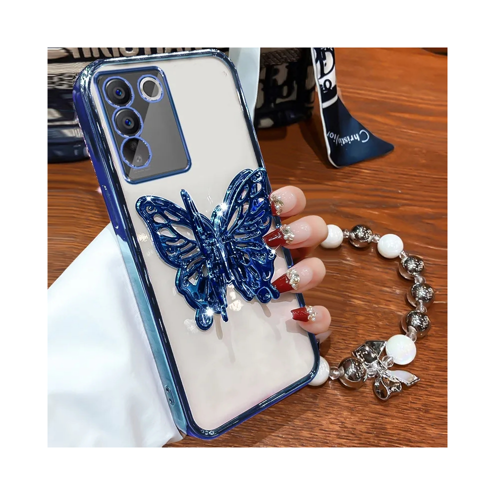 (G, S10 Plus) 3D Butterfly Phone Holder Bead Bracelet Glitter Pl 931288246142