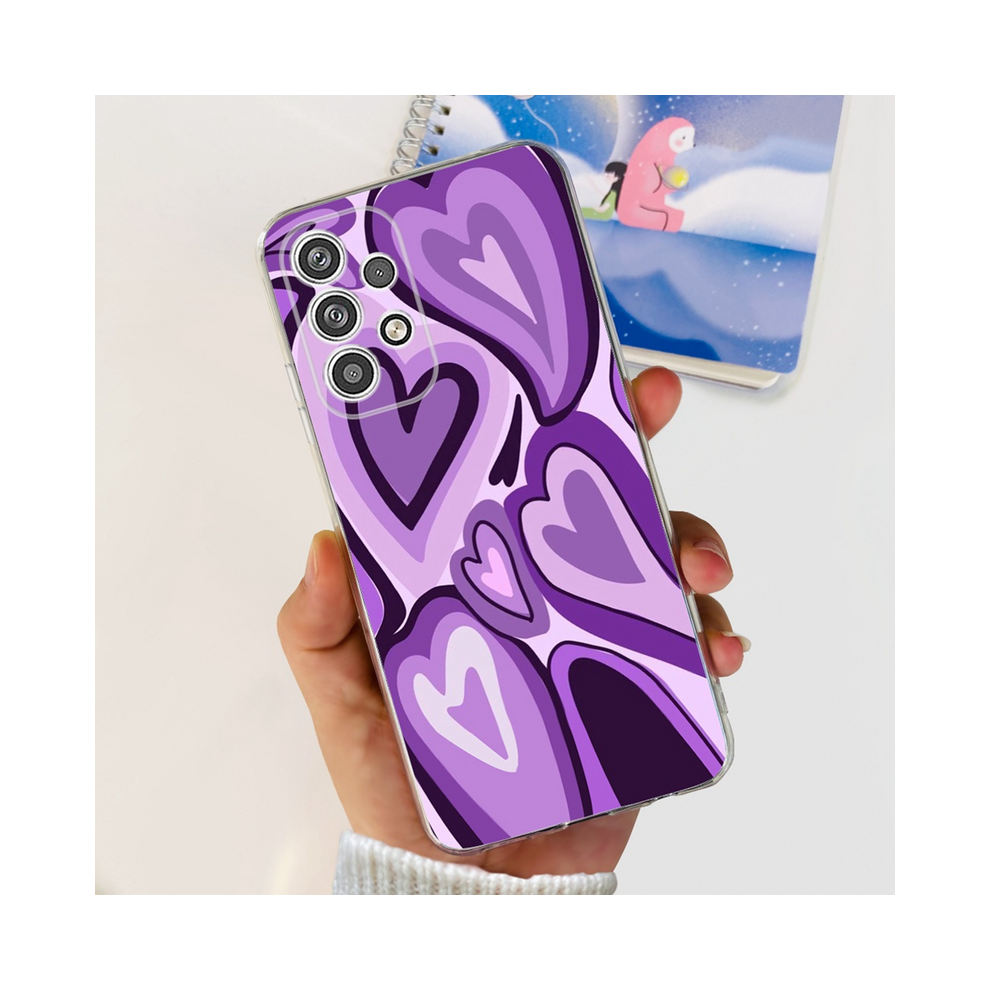 (Dark For Samsung A23) Silicone Case For Samsung Galaxy A23 4G 5G Cute Pa Purple 931288267703