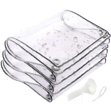 10 x 10 ft klar vandt?t presenning PVC 11,8 mil presenning med tyller og kabelbinder Duty kraftigt rivefast d?ksel til campingplanter Drivhusbile