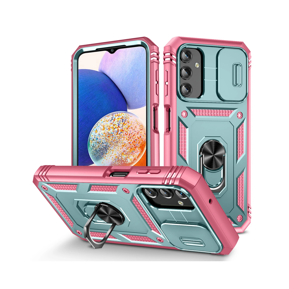 (Green Pink, For Galaxy A51 4G) Anti-Knock Hard Phone Armor Case For Samsung Galax Pink,Green 931288285349