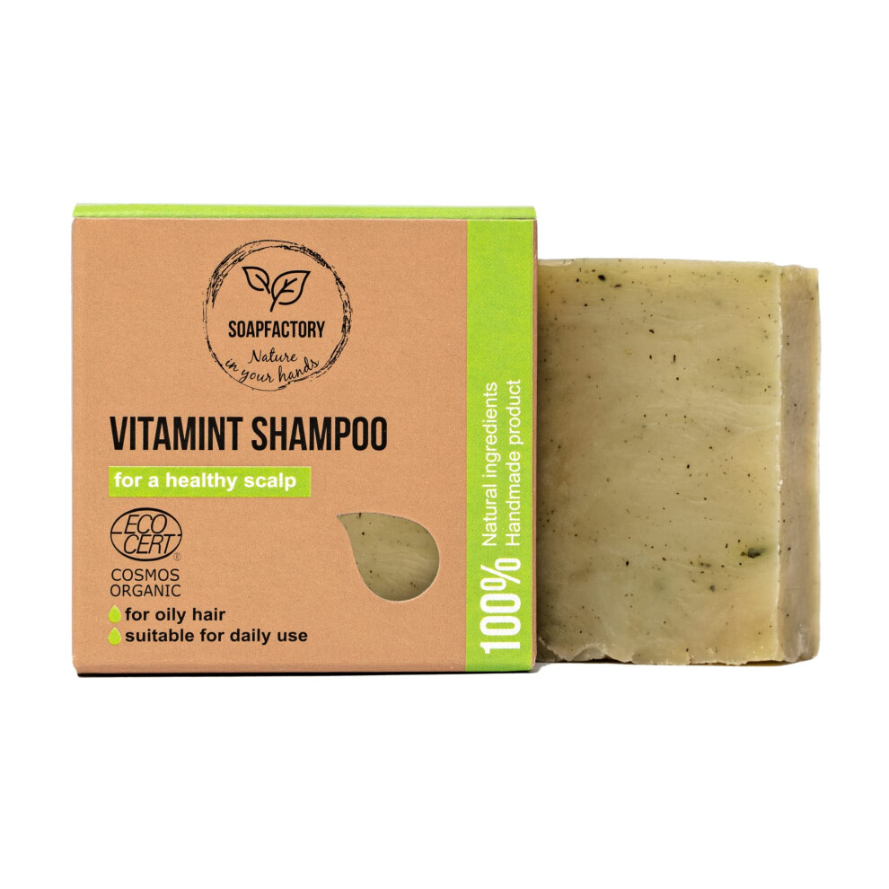 Soapfactory Biologische Vaste Shampoo Bar Met Rozemarijnolie Haarzeep Voor Een Gezonde Hoofdhuid 100% Natuurlijk Gecertificeerd Veganistisch Handgemaa-image