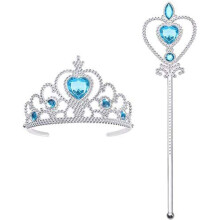 Vicloon Princess Dress Up Accessories 2PCS Princess Crown and Wands for Little Girls Jewelry Toy Gifts for Toddler Girls Christmas Party Cosplay Set