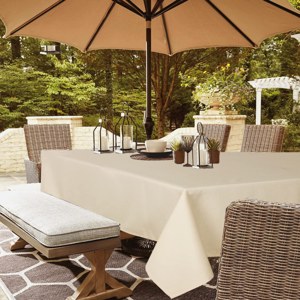 youngseahome Outdoor Tablecloth Wrinkle-Free Stain Resistant Waterproof Polyester Fabric Table Cover with Zipper Umbrella Hole for Picnic/Party/Dinner