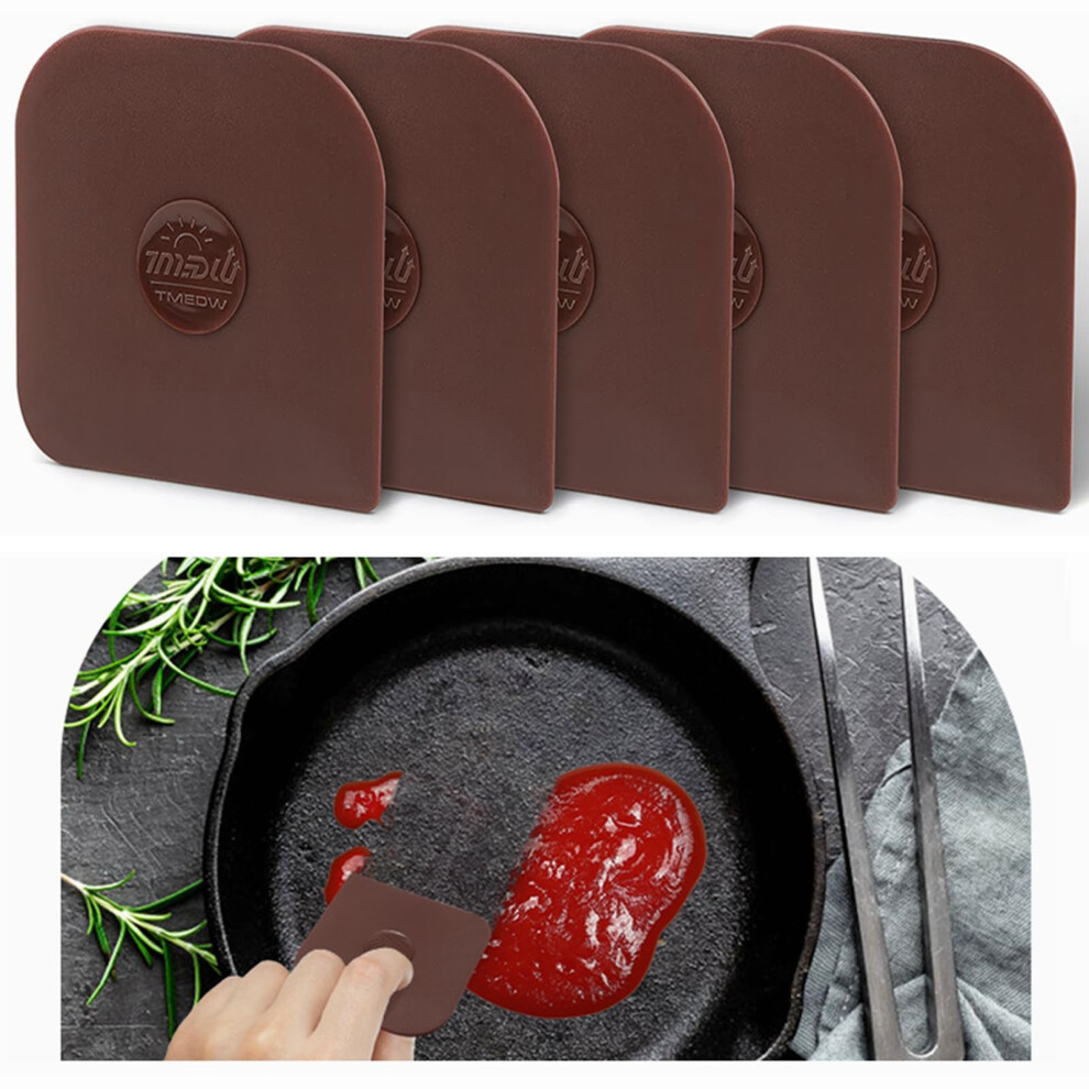 Pfannenschaber, 5 St?Ck, Topfschaber, Pfannenschaber, Kunststoff, Multifunktionales Schaberwerkzeug F?R Die K?Che, Rutschfest, Lebensmittelecht,-image