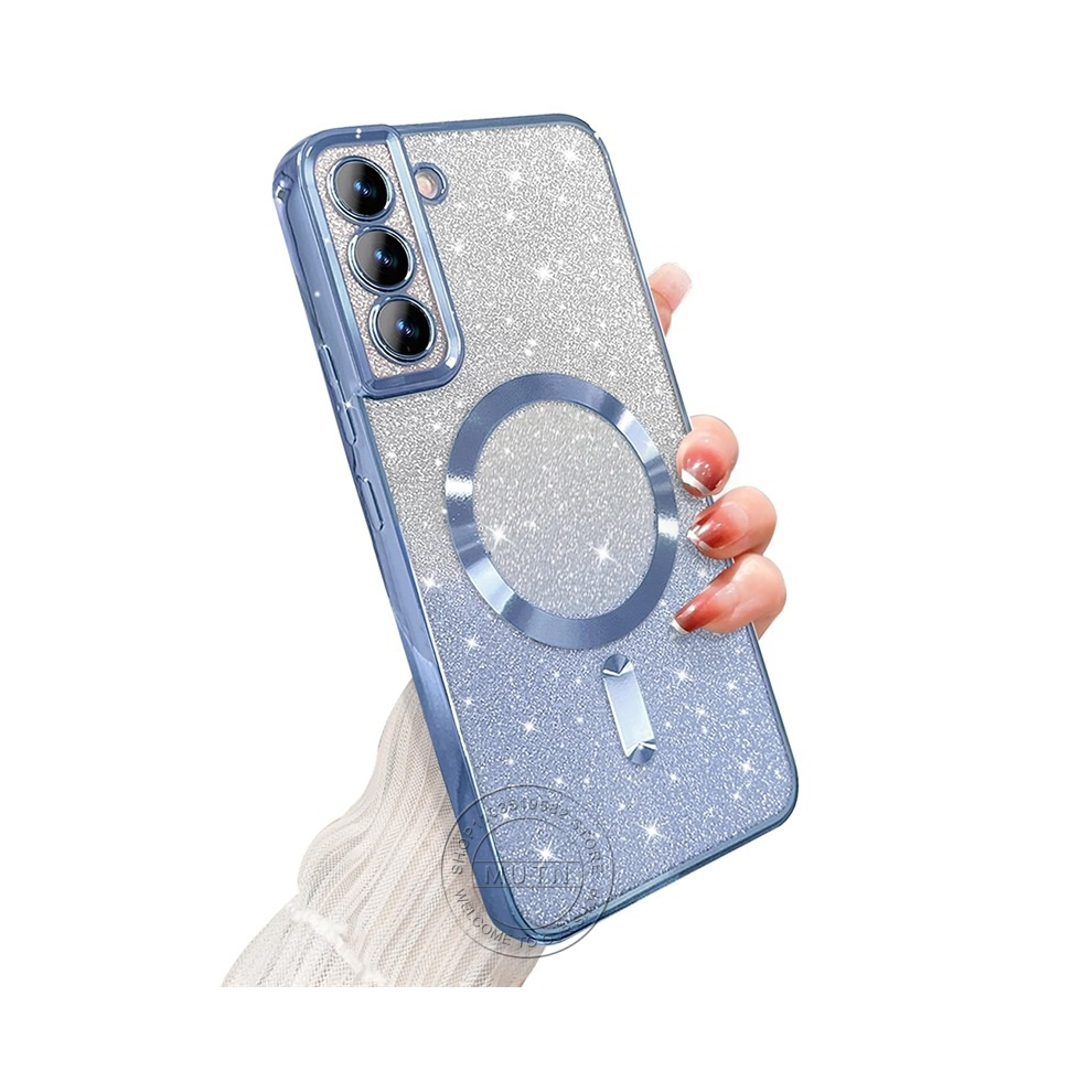 (Light For Galaxy S23fe) Glitter Bright Cover For Samsung Galaxy S25 S24 S2 Blue 931288280023