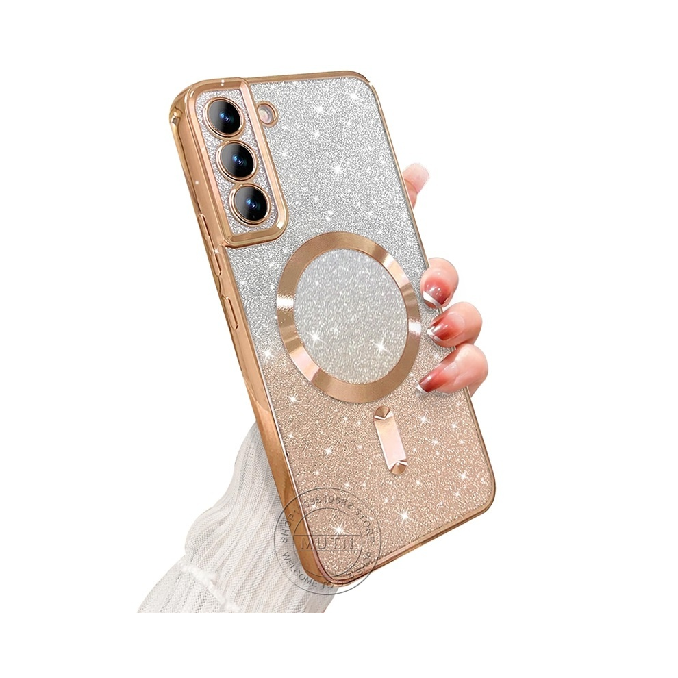 (, For Galaxy S25 Plus) Glitter Bright Cover For Samsung Galaxy S25 S24 S2 Gold 931288280733