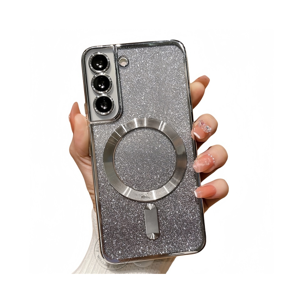 (Silver, For Galaxy S21FE) Glitter Bright Cover For Samsung Galaxy S25 S24 S2-image-OPC-PGF75DG-NEW