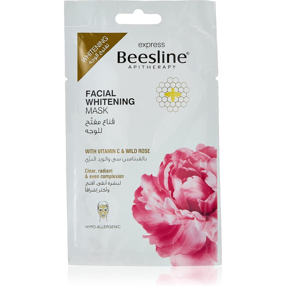 Beesline Express Facial Mask for Unisex |Nourishing, Regenerating with Vitamin C & Wild Rose for Clear, Radiant Skin - 25ml