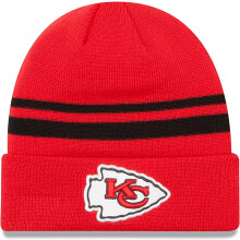 New Era Unisex-Adult NFL Official Sport Knit Classic Striped Knit Beanie Cold Weather Hat Kansas City Chiefs  One Size