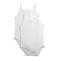 Feathers Baby Girls 100% bomuld super bl?d Onesies Bodysuits 2-Pack