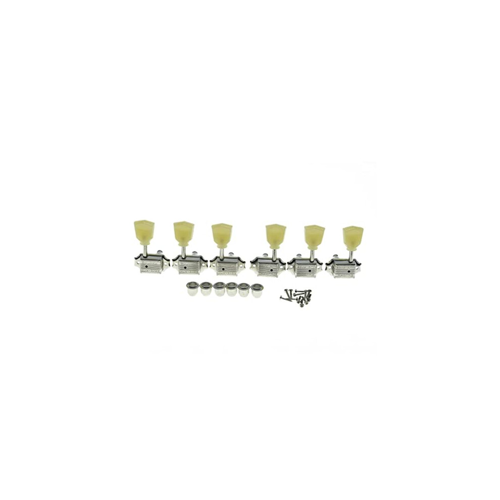 Wilkinson Sword Wilkinson Nickel With Vintage Button 3X3 Deluxe Vintage Tuners Guitar Tuning Keys Machine Heads With Plastic Keystone Buttons For Les Paul/Sg/Es K194