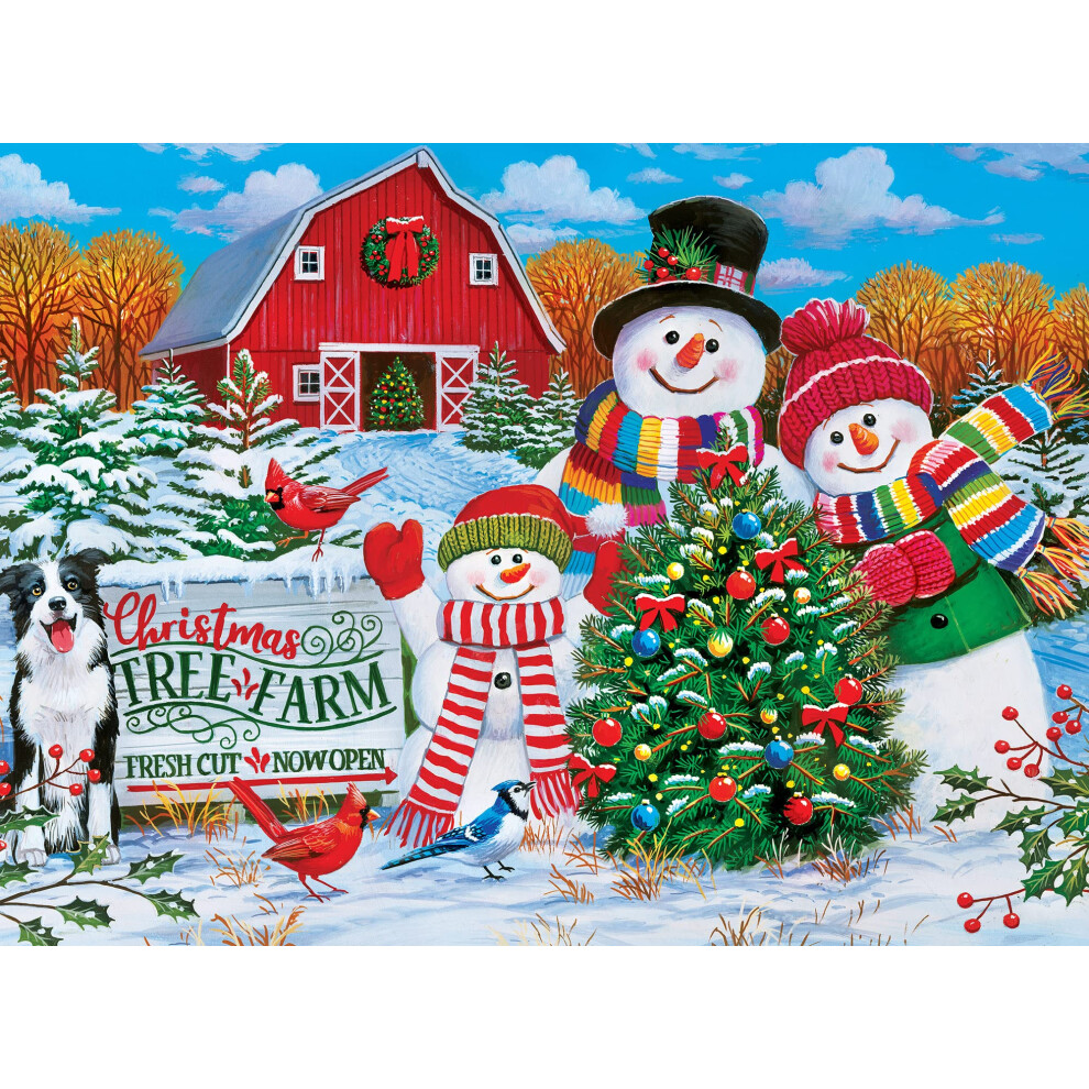 Feestdagen - 100-delige Glitter Puzzel - Op de Kerstboom Farm - Jigsaw Puzzel met Levendige Kunst en Duurzame Stukken