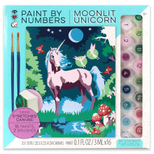 Bright Stripes Paint by Numbers Kit til b?rn: Let at f?lge Paint by Numbers L?rred med ramme B?rne Paint Kit (Paint by Numbers Moonlit Unicorn)