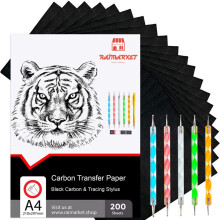 RAIMARKET 200 LETRAS PAPEL DE CARBONO NEGRO PARA RA O NO TESTRA | Papel de carbono para rastreamento em papel de rastreamento de madeira e lona p