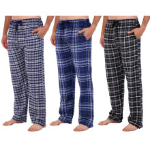 3er-Pack: Herren-Pyjamahose in Übergröße, Kingsize, Baumwolle, superweich, Flanellhose, Fleece, Buffalo Plaid, Pyjama-Loungehose, Nachtwäsche, Pi