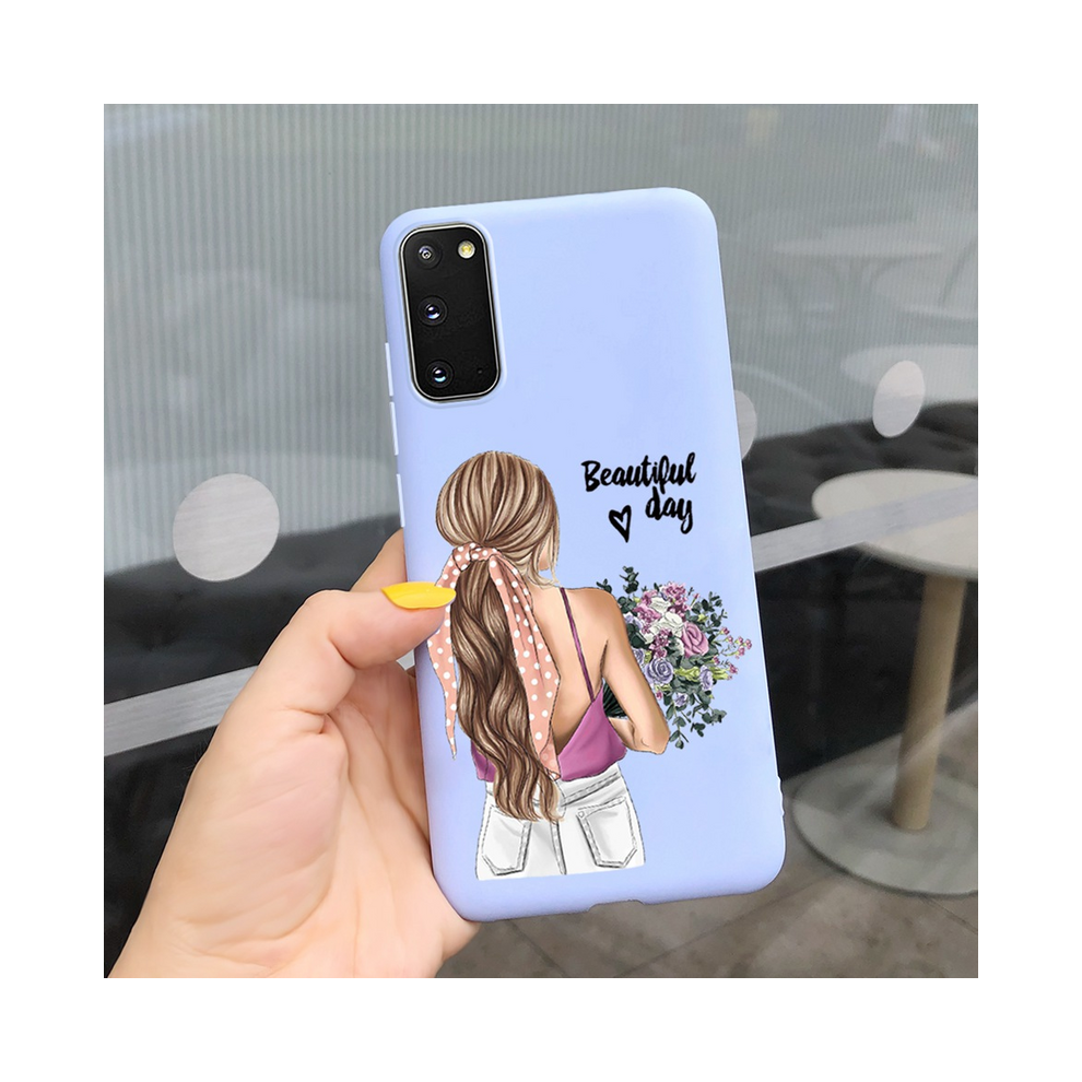 (, For Galaxy S20) Fashion Girl Flower Phone Case For Samsung S20 5G Black 931288303142