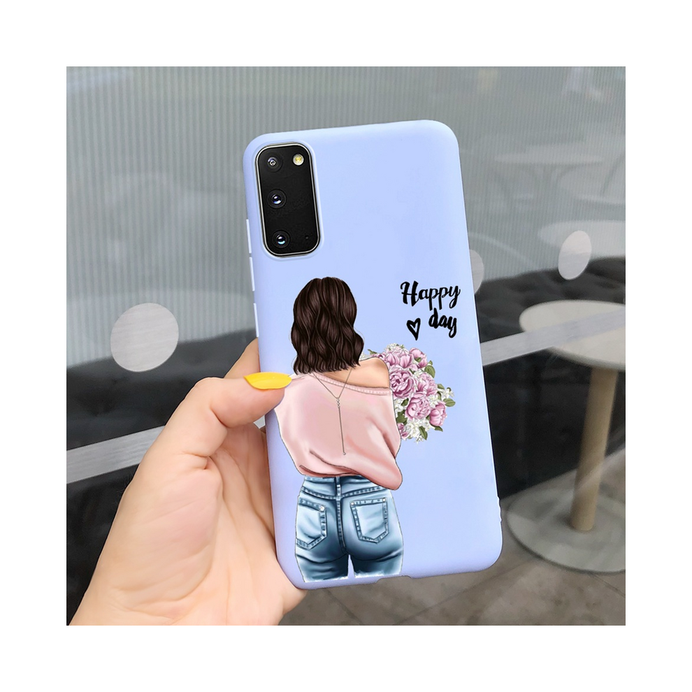 (, For Galaxy S20 Fe) Fashion Girl Flower Phone Case For Samsung S20 5G Gold 931288303289