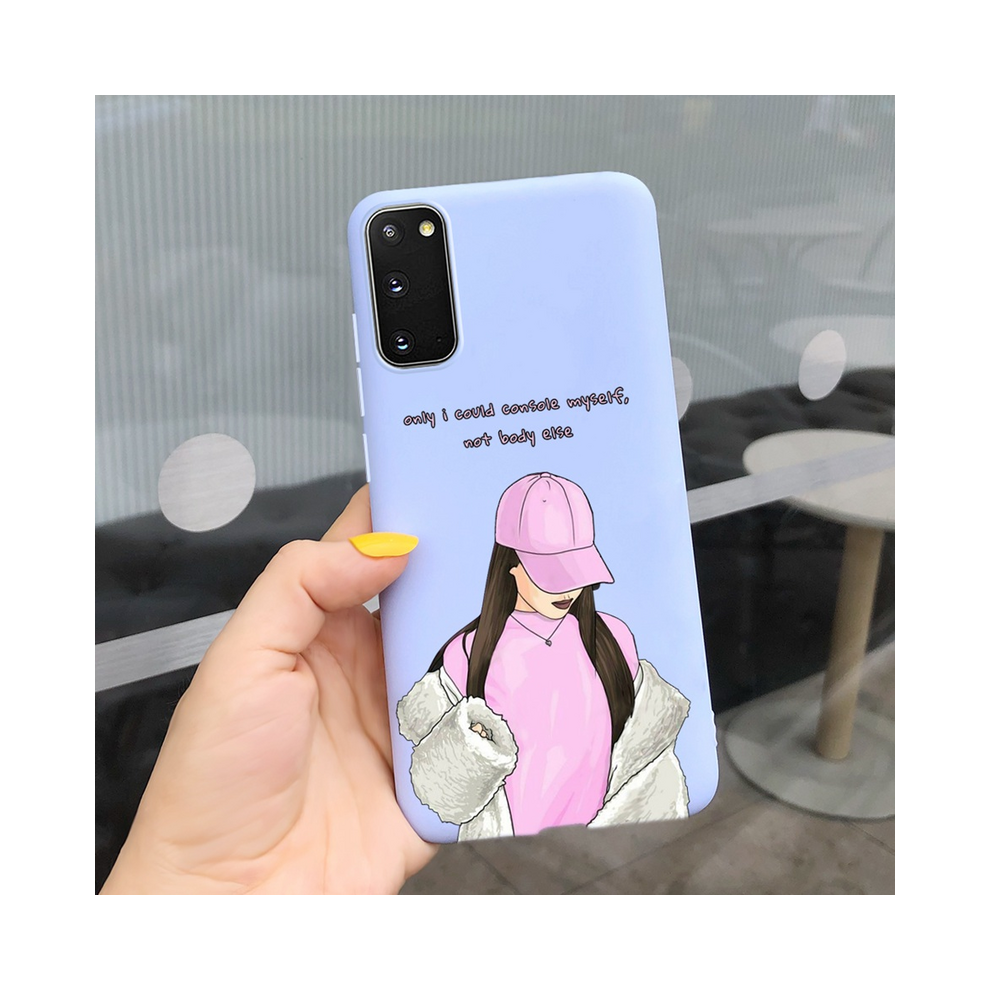 (Light For Galaxy S20) Fashion Girl Flower Phone Case For Samsung S20 5G Purple 931288304163