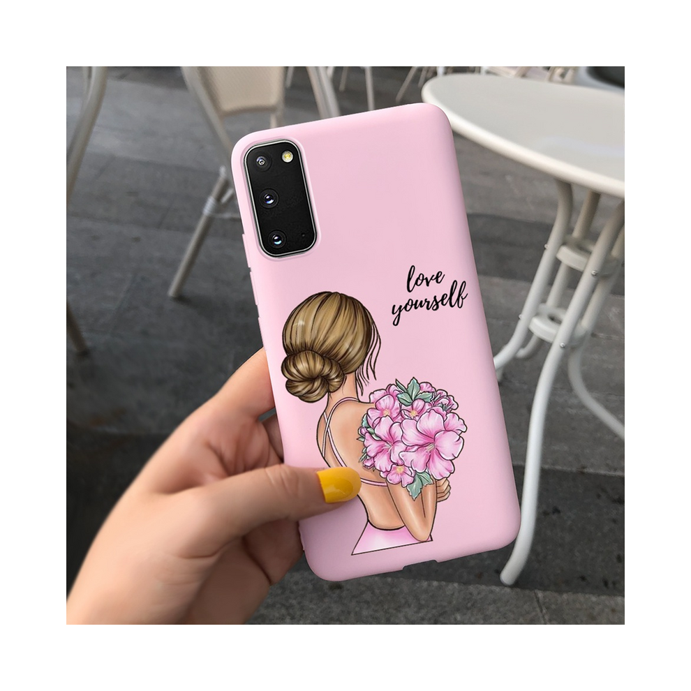 ( For Galaxy S20) Fashion Girl Flower Phone Case For Samsung S20 5G Light/Gray 931288304422