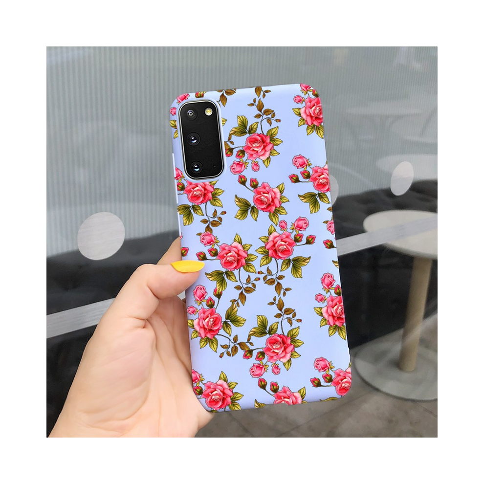 (Rose For Galaxy S20) Fashion Girl Flower Phone Case For Samsung S20 5G Red 931288304453