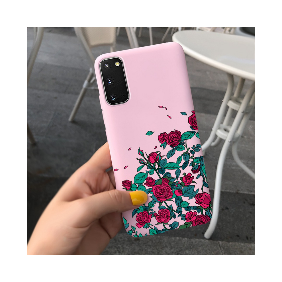 (Coffee, For Galaxy S20 Plus) Fashion Girl Flower Phone Case For Samsung S20 5G Brown 931288304552