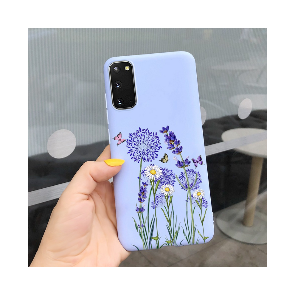 (Crimson, For Galaxy S20) Fashion Girl Flower Phone Case For Samsung S20 5G 931288304859