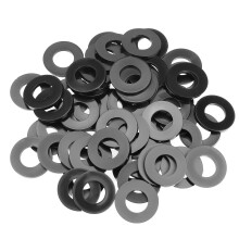 HELIFOUNER 50 stykker M12 Sort Nylon Flade skiver Plastskiver Indvendig diameter 12mm Udvendig diameter 24mm Tykkelse 2,0mm