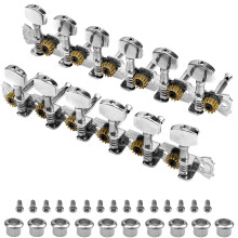 Yootones 12-strengs guitar metal stemmestifter Maskinhoveder Tuning Keys 6R6L Tunere 1:14 Kompatibel med 12-strengede akustiske guitarer Forkrome