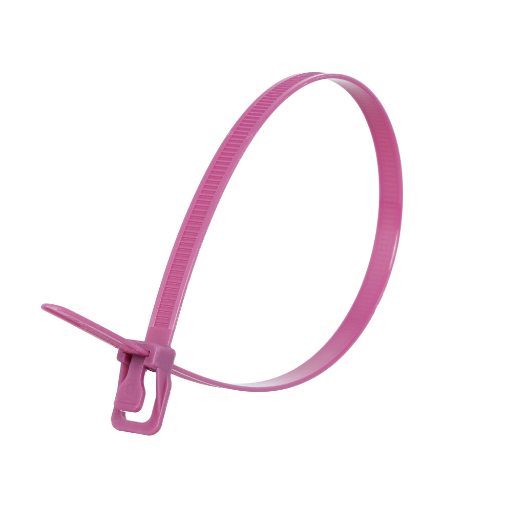 Retyz Worktie 14 Inch Purple Releasable Reusable One-Handed Tool-Free Patented Cable Tie And Zip Tie Solution - 20 Pack 845425031754