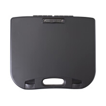 Escritorio port til DEXAS con asa integrada para almacenamiento, clip de alambre exterior, 18 x 15,25 x 1,38, color negro con pestillo negro