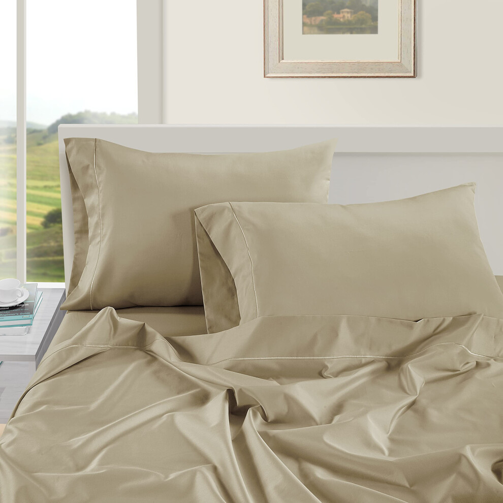 LANE LINEN Lot de 2 housses de coussin King size 100 % satin de coton    gyptien, doux, frais et lisse, 1   000 fils au pouce carr    - Lin