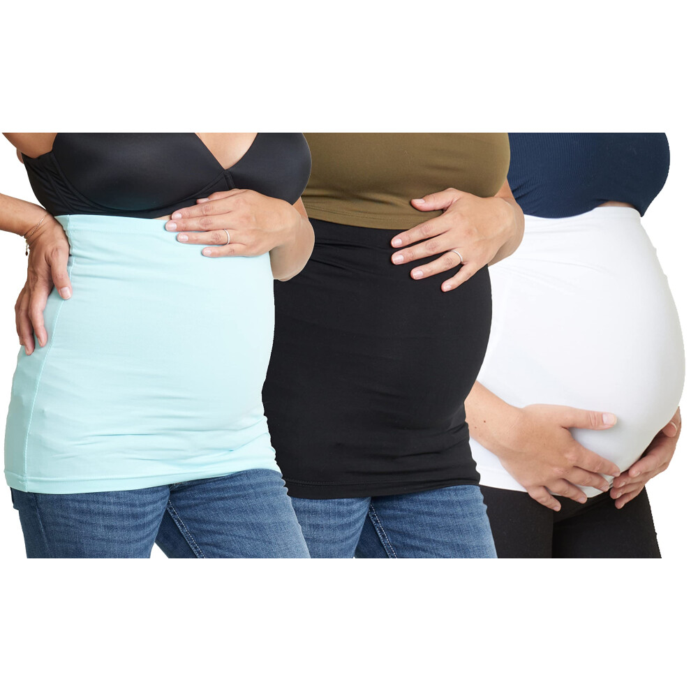 Maddie Moo Bauchband, Nahtlos, F R Schwangerschaft Und Wochenbett, Hemdverl Ngerungen, Gr E Xxl, Blau/Schwarz/Grau, 3Er-Pack-image