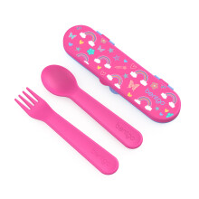 Bentgo Kids Utensil Set – Wiederverwendbare BPA-freie Löffel & Gabel, Aufbewahrungsbox, ergonomische Griffe, spülmaschinenfest, ideal für Schule