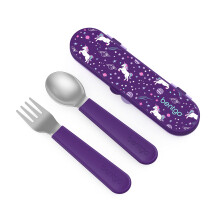 Bentgo Kinder-Utensilien-Set aus Edelstahl wiederverwendbare Gabel, Lffel und Aufbewahrungsbox hochwertiger, BPA-freier Edelstahl, griffige Grif