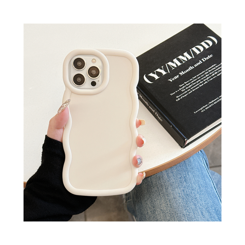 (, Galaxy A22 4G) Wave Side Liquid Silicone Phone Case For Samsung G White 931288355967