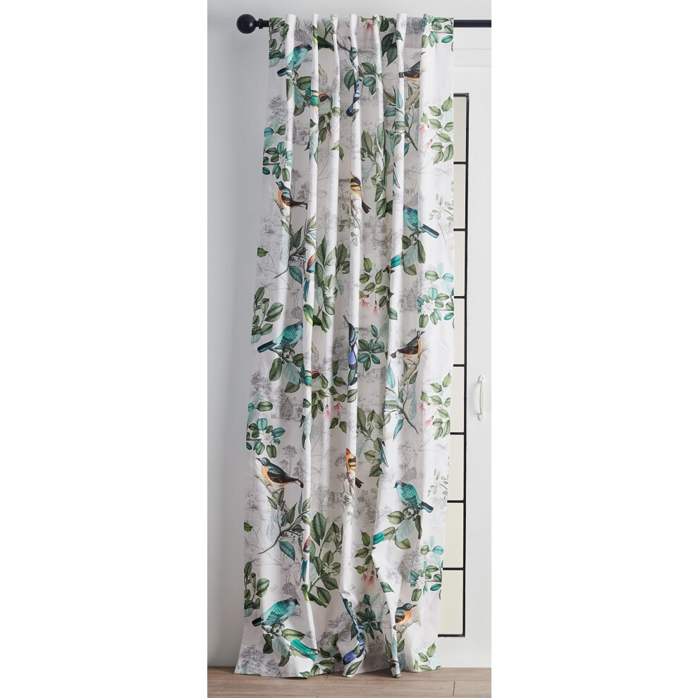 Rideau Maison d'Hermine 100 % coton, 1 panneau, facile     installer avec passe-tringle et boucle, pour cuisine, bureau, salon et maison. Solstice