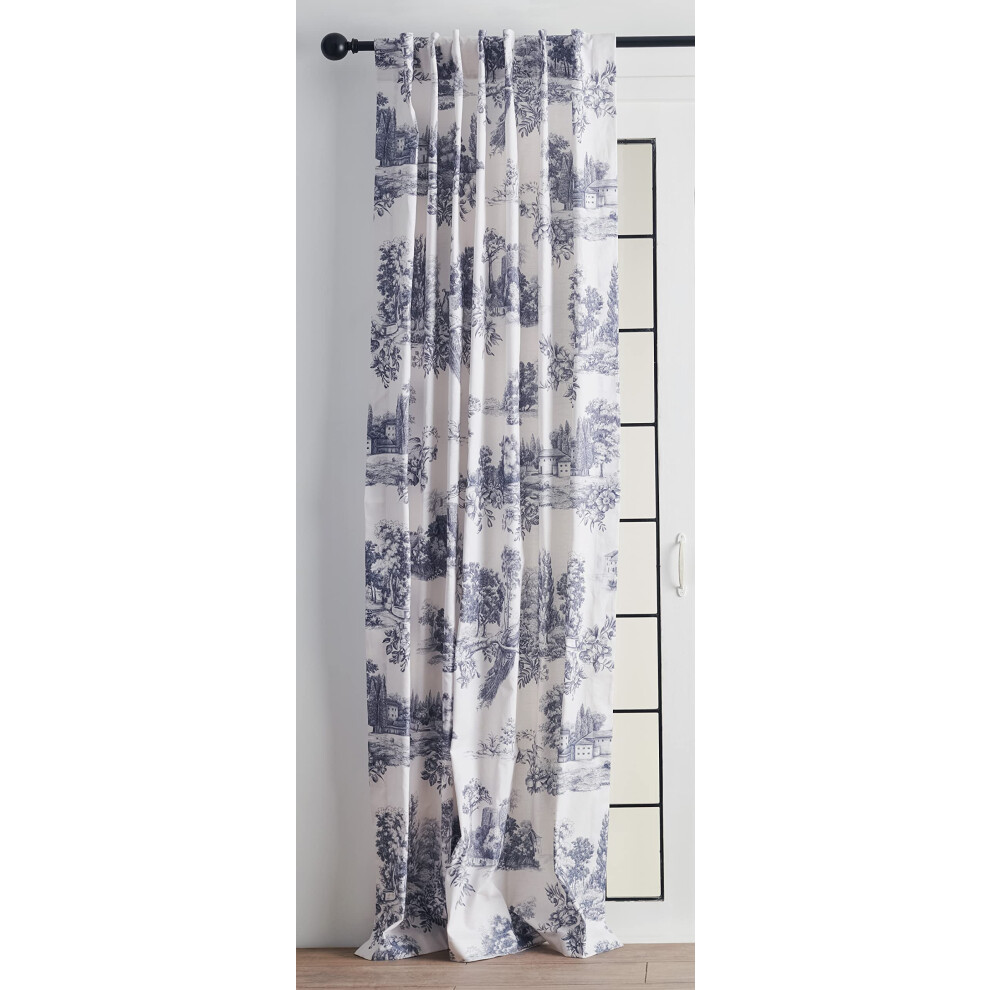 Rideaux Maison d'Hermine 100 % coton, panneau simple, 127 x 315 cm, facile     installer avec un passe-tringle et une boucle, pour salle de bain, c