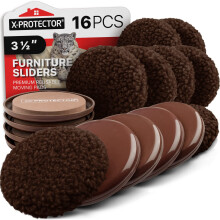 Huonekalujen liukustimet X-PROTECTOR - 8 Pack 3 1/2 - Ruskeat monipintaiset huonekalujen liukustimet matoille ja koville lattioille - 8 huonekalu