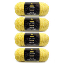 Arteza Acrylgarn zum Hkeln und Stricken, 4 Strnge, 100 % Acryl, je 359 Yards, Gelb, A101, weiches Kammgarngarn fr DIY-Projekte, Amigurumi und mehr