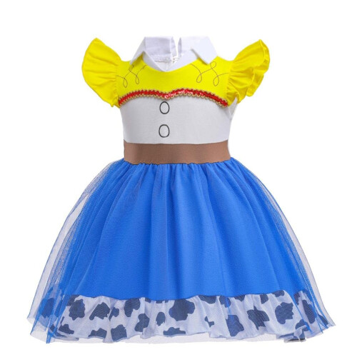 Φανταχτερό Φόρεμα Daisy Cowgirl για Κορίτσια 12-24 μηνών με Σατέν Κεφαλοδέτη 2