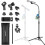 Stand de microphone trepied a double usage Cahaya avec support de micro-sol de micro-etage de micro portable avec sac de transport et 2 clips de 1