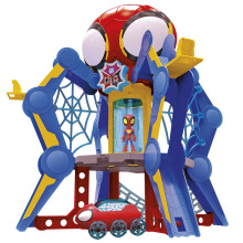 Spidey i jego niesamowite przyjaciele Web-Spinners Web-Quarters Kids Playeset z akcja pojazdem i akcesoriami Marvel Super Hero Toys w wieku 3 lat