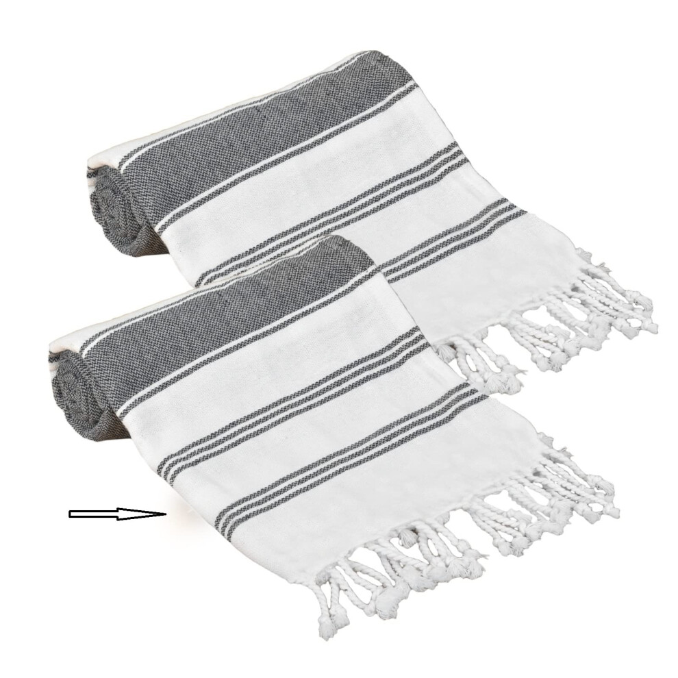 Serviette de plage turque GLAMBURG Peshtemal - Serviettes de plage surdimensionn   es 36 x 71, lot de 2 serviettes de plage en coton pour adultes,