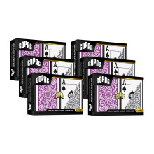Copag 1546 Design 100% plastik spillekort Pokerst?rrelse (Standard) Lilla/Gr? Jumbo Index (6 s?t)