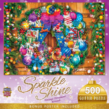 MasterPieces 500-teiliges Glitzer-Weihnachtspuzzle  Ornament-Kranz