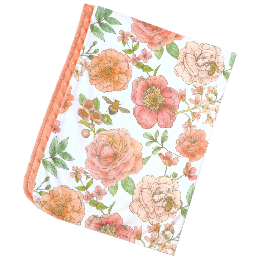 Honey Lemonade - Couverture en peluche douce et l   g   re en minky     pois pour nouveau-n   , 30 x 40 cm, motif floral botanique