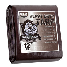 CARTMAN Afgewerkt formaat 10x12 voet Extra dik 12 Mil Heavy Duty Poly Tarp Multifunctionele beschermhoes UV-bestendig Waterdicht Poly Tarpaulin met v