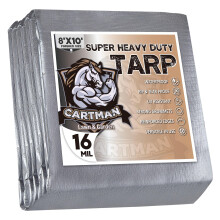 CARTMAN Afgewerkt formaat 8x10 voet Extra dik 12 Mil Heavy Duty Poly Tarp Multifunctionele beschermhoes UV-bestendig Waterdicht Poly Tarpaulin met ve