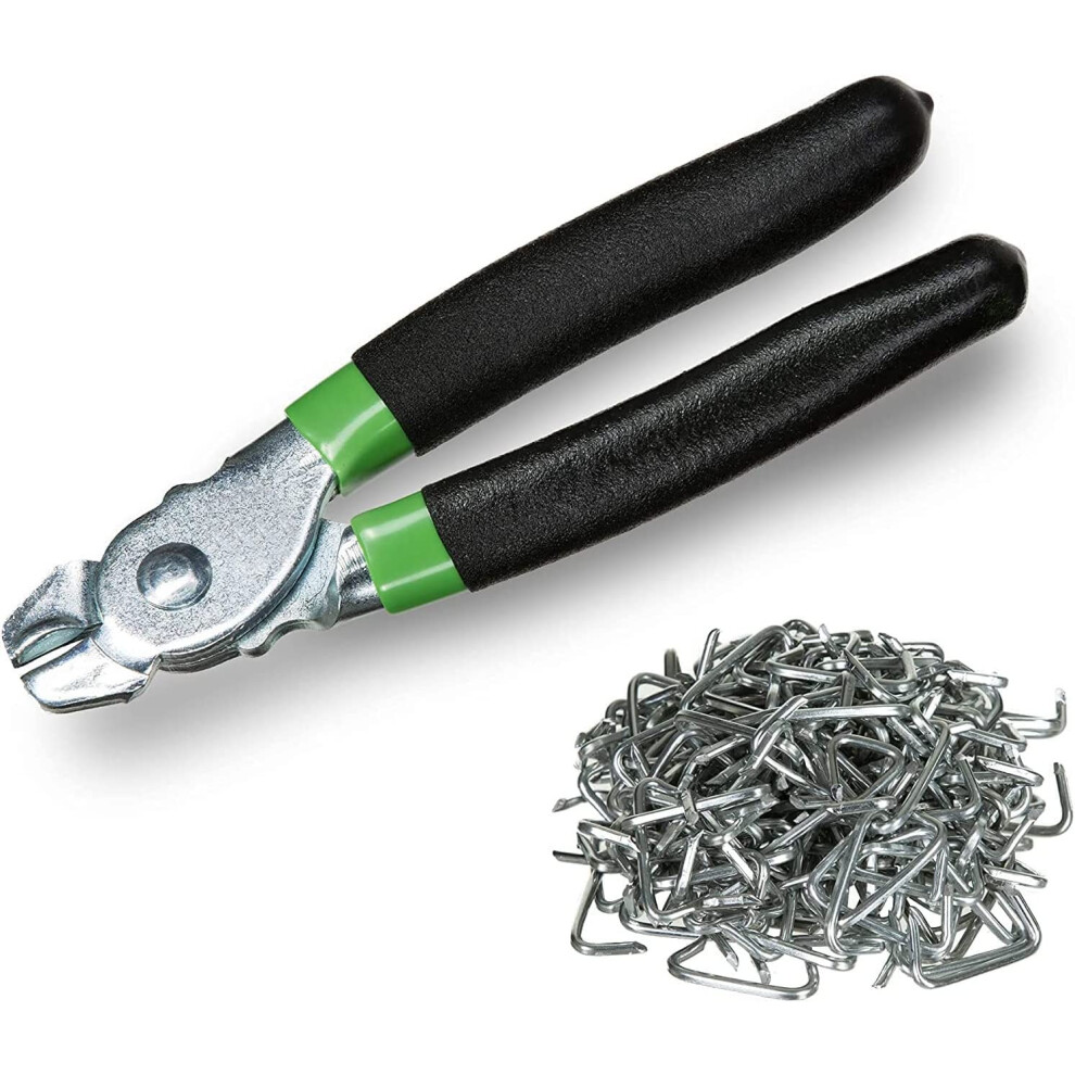 Hog Ring Pliers Kit 200 Pc 3/4 Galvanized Hog Rings With 1 Hog Ring Pliers Hog Rings And Pliers Hog Ring Pliers For Fencing Automotive Upholstery H 768443334112